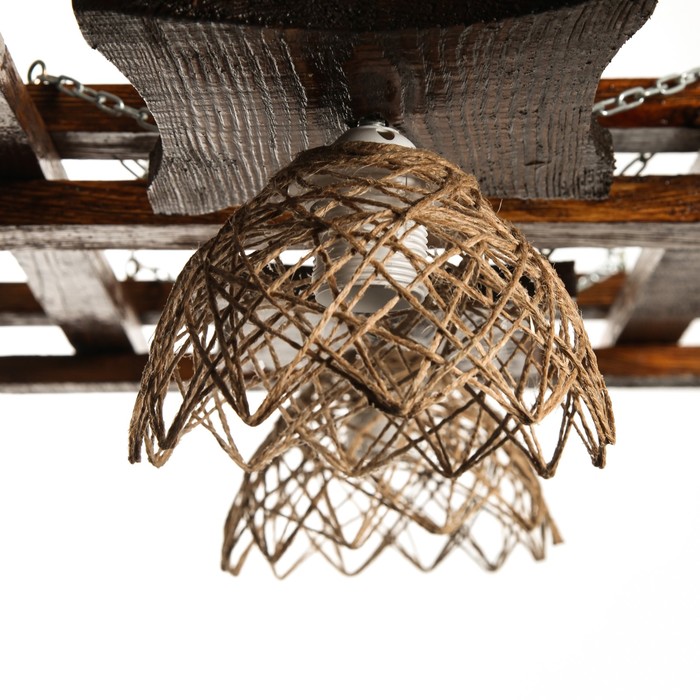 Деревянная люстра "Заводь", цвет орех