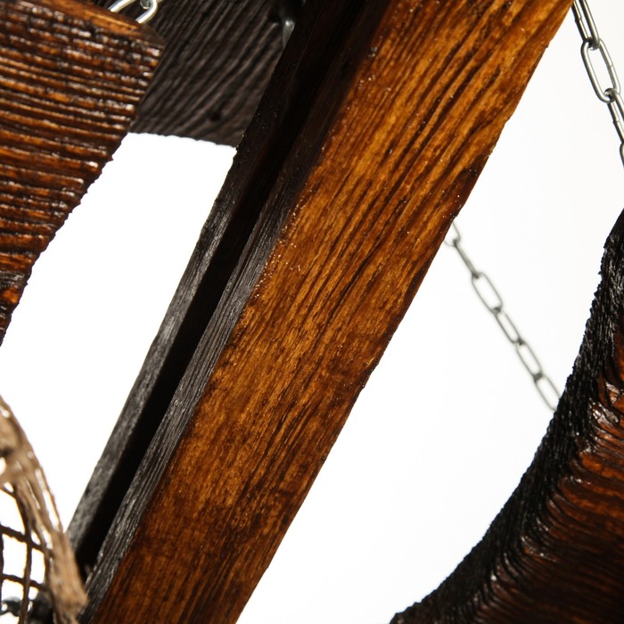 Деревянная люстра "Заводь", цвет орех