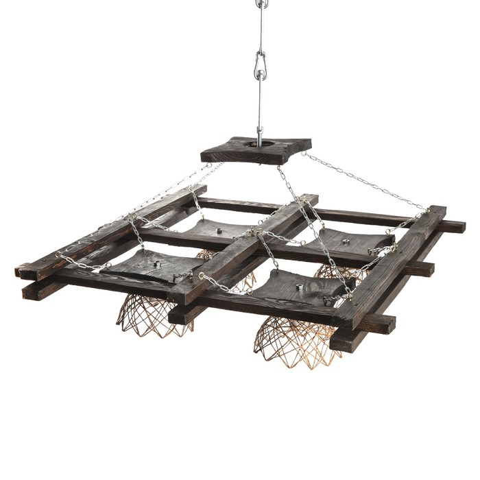 Деревянная люстра "Озеро", цвет палисандр