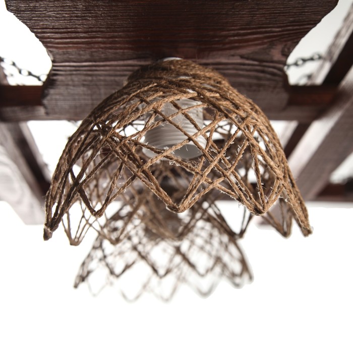 Деревянная люстра "Озеро", цвет вишня