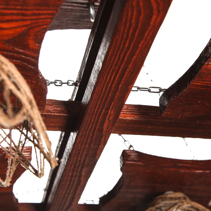 Деревянная люстра "Озеро", цвет вишня