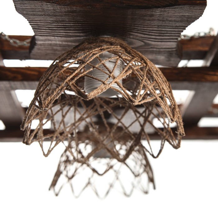 Деревянная люстра "Озеро", цвет орех