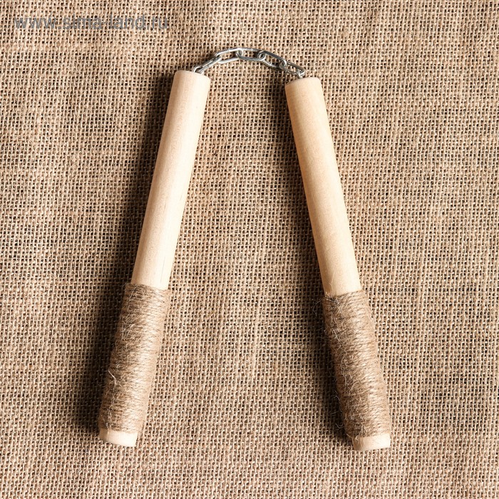Сувенирное деревянное оружие Нунчаки, 25 см, массив бука