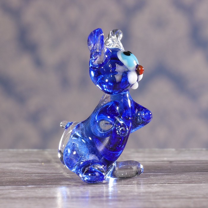 Сувенир стекло средняя фигурка "Заяц" 6х5х4 см МИКС