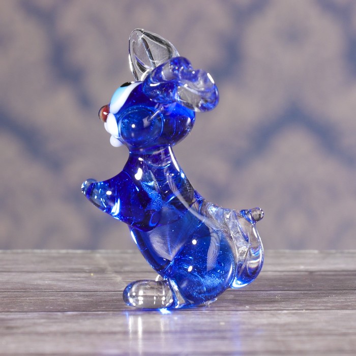 Сувенир стекло средняя фигурка "Заяц" 6х5х4 см МИКС