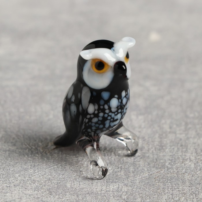 Сувенир стекло средняя фигурка "Сова" 5х5х4 см МИКС