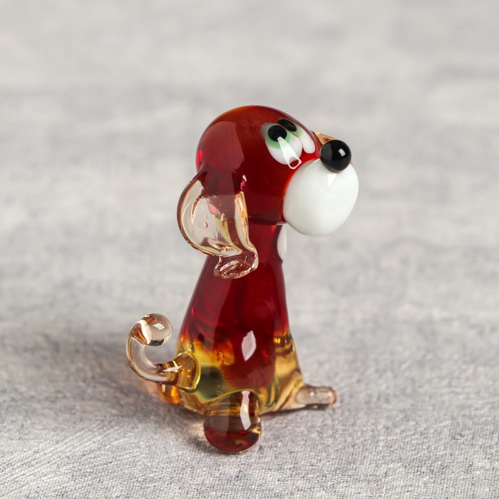 Сувенир стекло средняя фигурка "Собака" 6х4х4,5 см МИКС