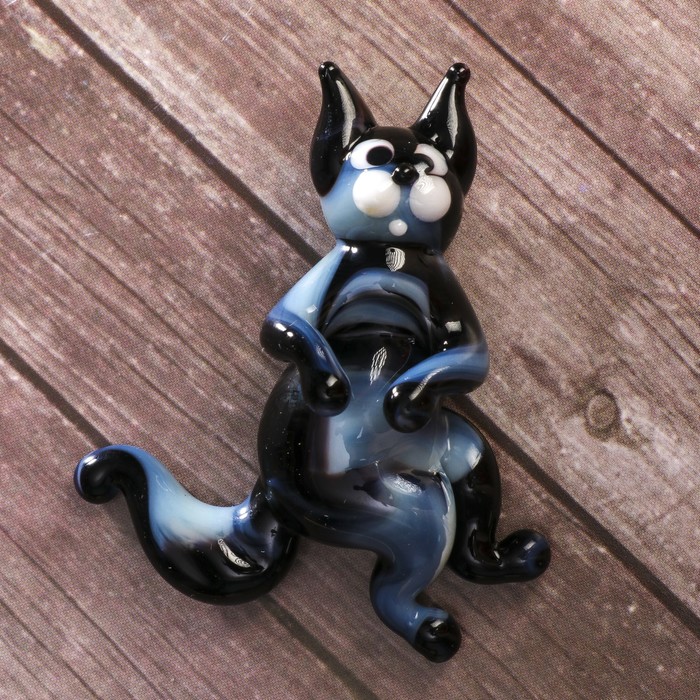 Сувенир стекло средняя фигурка "Кошка"  6х3,5х5 см