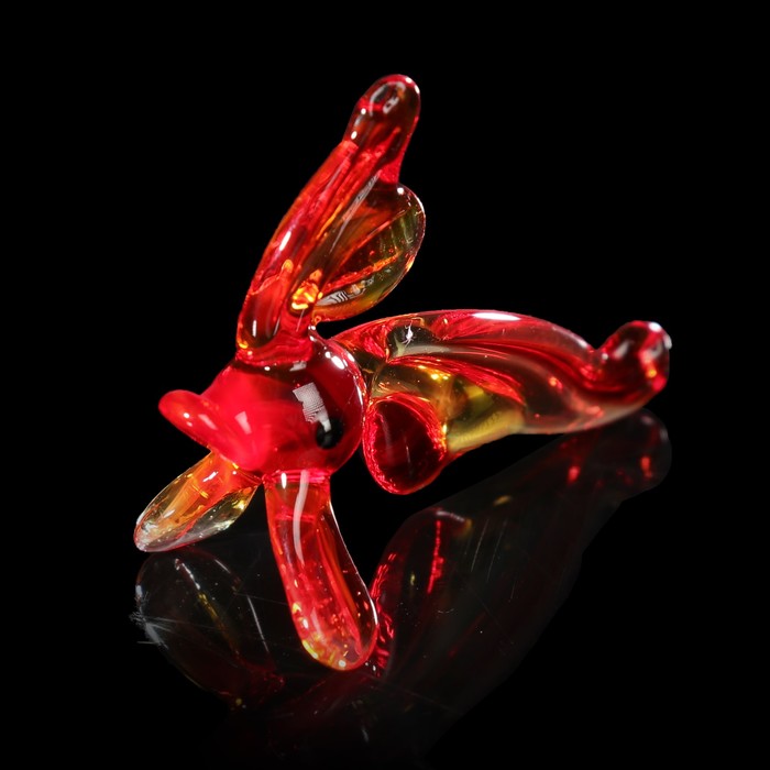 Сувенир стекло микро "Золотая рыбка" 4х3х3 см  МИКС