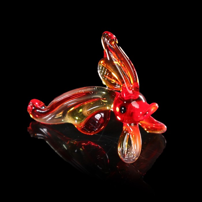 Сувенир стекло микро "Золотая рыбка" 4х3х3 см МИКС