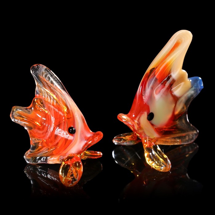 Сувенир стекло микро "Рыбка" 4х3х3 см МИКС