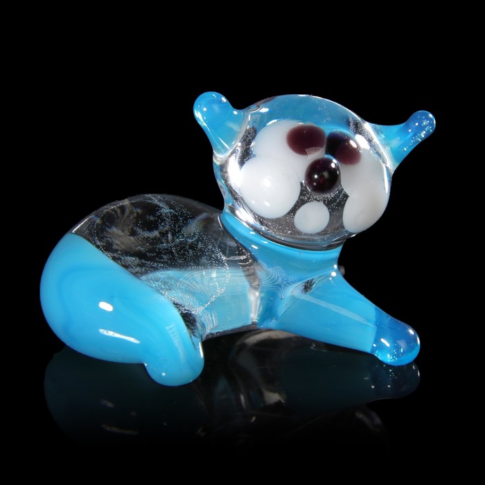 Сувенир стекло микро "Кошка" 4х3х3 см МИКС