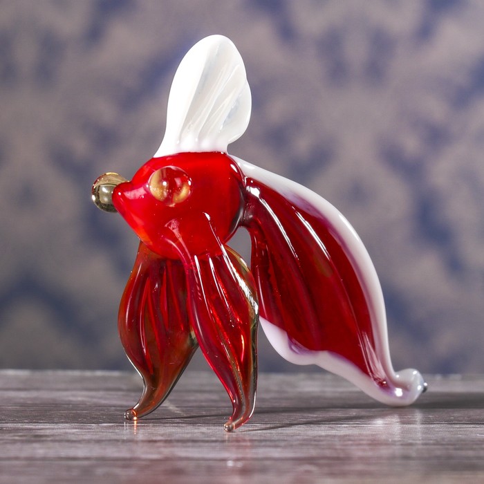 Сувенир стекло средняя фигурка "Рыба" 7х6,5х4 см МИКС