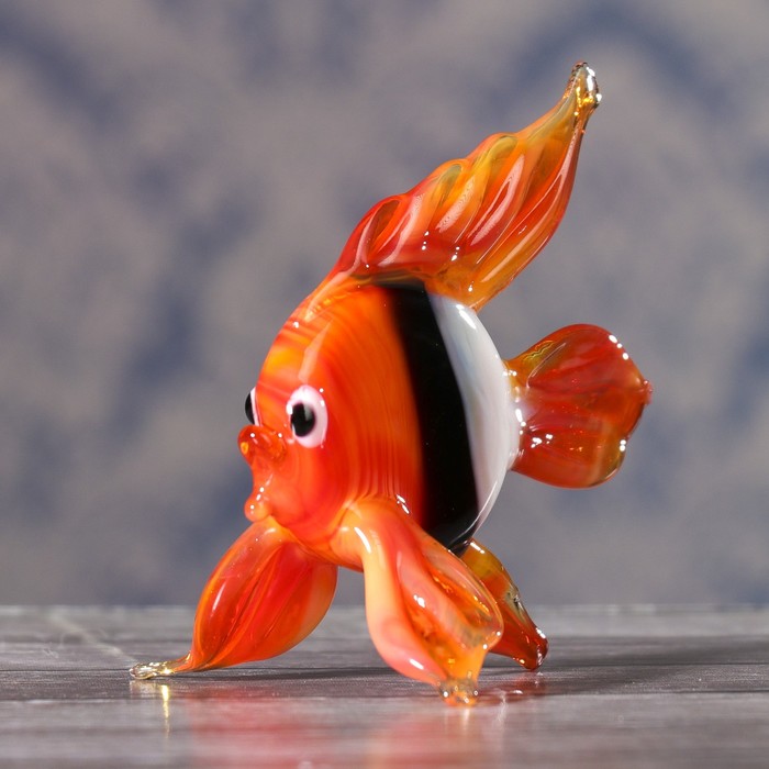 Сувенир стекло средняя фигурка "Рыба"  5х4х5,5 см МИКС