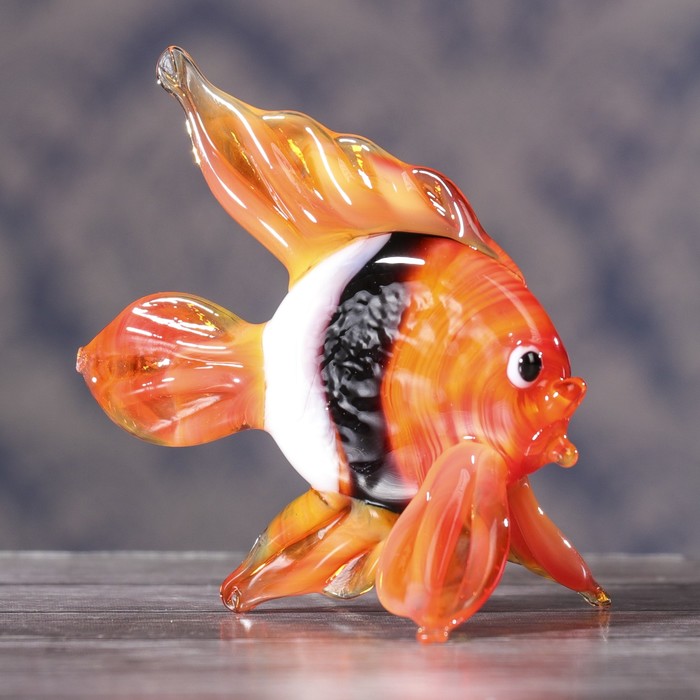 Сувенир стекло средняя фигурка "Рыба" 5х4х5,5 см МИКС