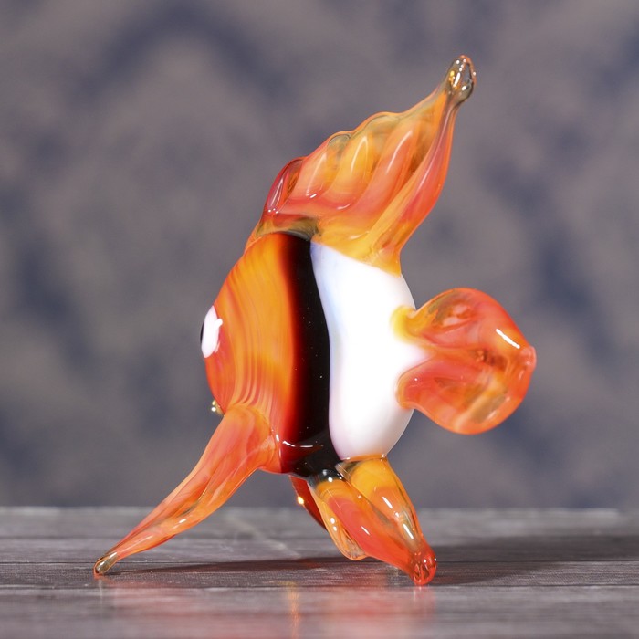 Сувенир стекло средняя фигурка "Рыба" 5х4х5,5 см МИКС