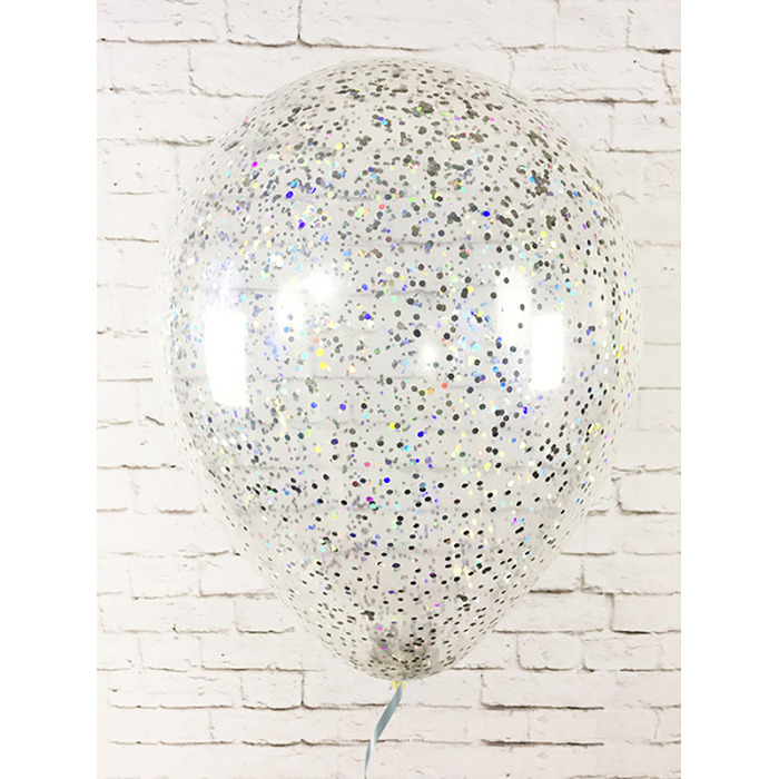 Глиттер "Блестки" лазерный серебряный 2,5 мм, 100 г