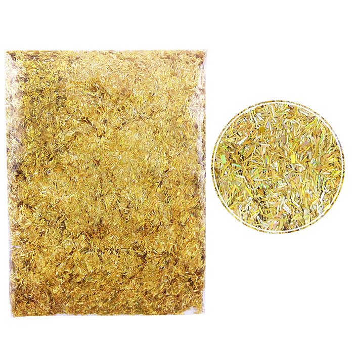 Глиттер "Полоски" лазерный золотой 1,5*0,2 мм, 30 г
