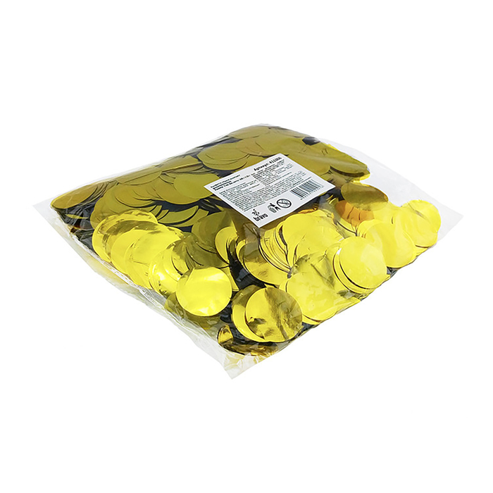 Наполнитель для шара "Конфетти круг" 3 см, фольга, цвет золотой, 500г