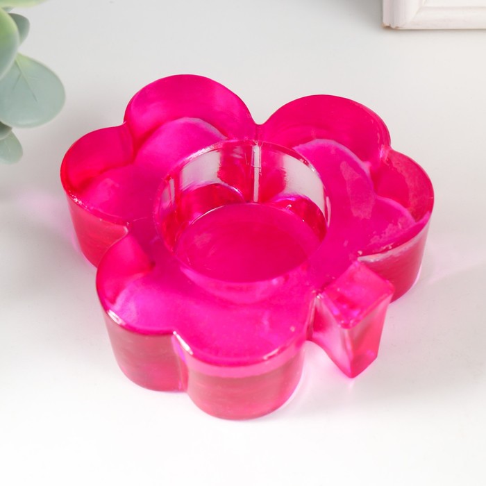 Подсвечник для чайной свечи "Листочек"  цветной МИКС 9,6х3,2 см