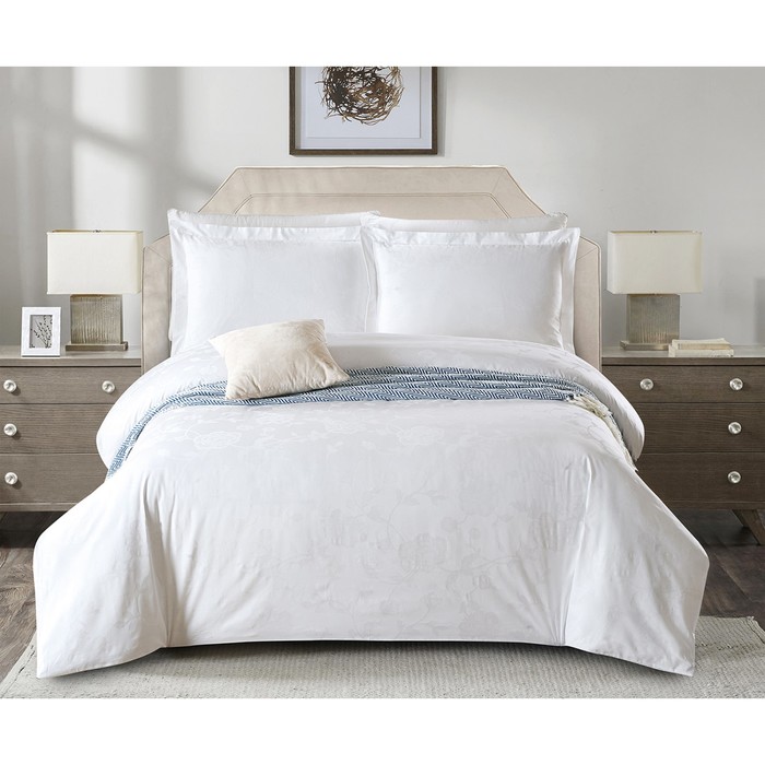 КПБ евро, 220х245 см, 200х220 см, 50х70 см-2 шт., цвет белый, сатин TJ03-6