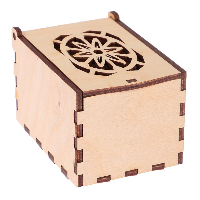 Шкатулка из дерева с резной крышкой  "Узор  №3" 11х7х7 см (набор 6 деталей)