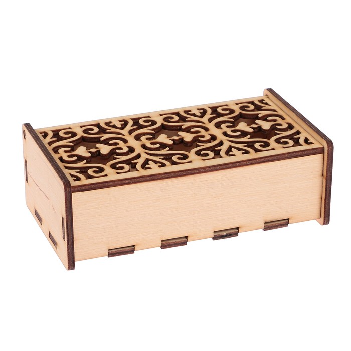 Шкатулка из дерева с резной крышкой "Орнамент" №8 16,5х8х5 см (набор 6 деталей)