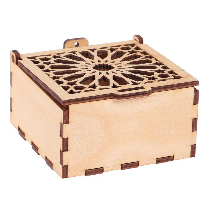 Шкатулка из дерева с резной крышкой "Звездочки" №11 10х10х5 см (набор 6 деталей)