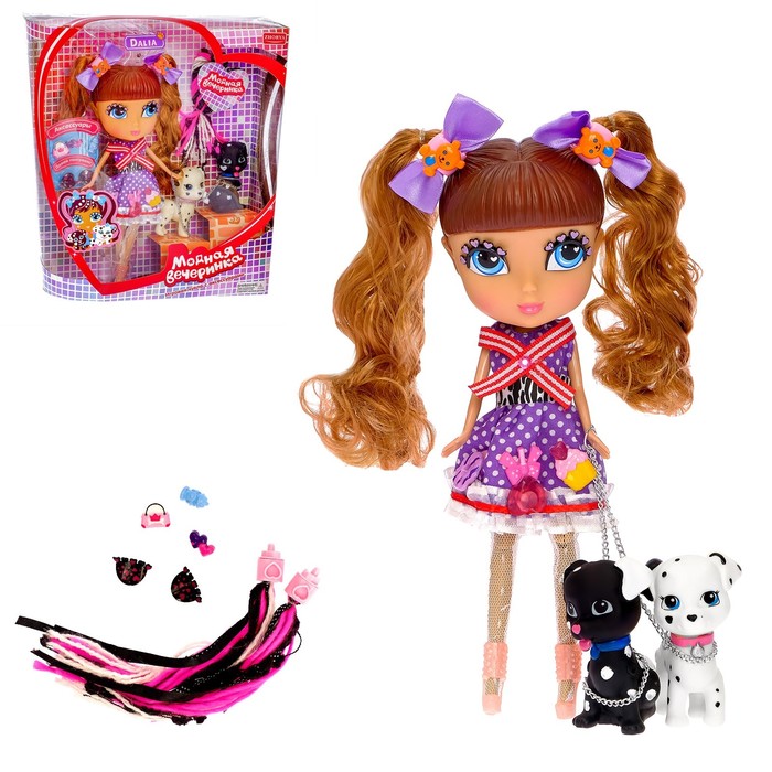 Кукла модная "Модная вечеринка" с аксессуарами, шатенка