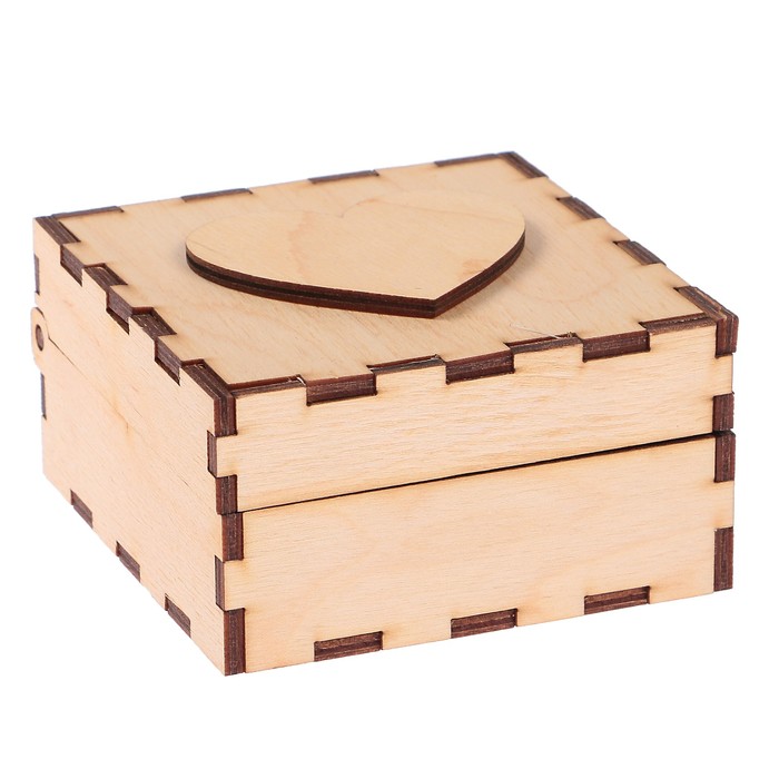 Шкатулка из дерева "Сердце" №19 10,5х10,5х6 см (набор 11 деталей)