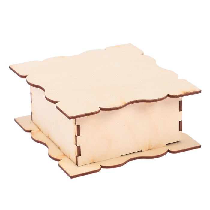 Шкатулка из дерева "Ажурные края"  №20 13х13х6 см (набор 7 деталей)