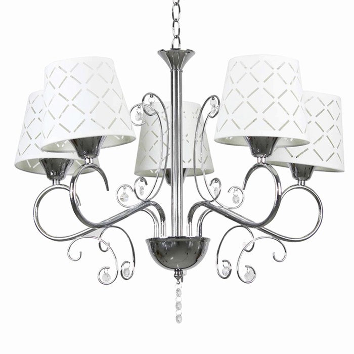 Люстра "Капитолина" 5х40Вт Е14 хром-белый