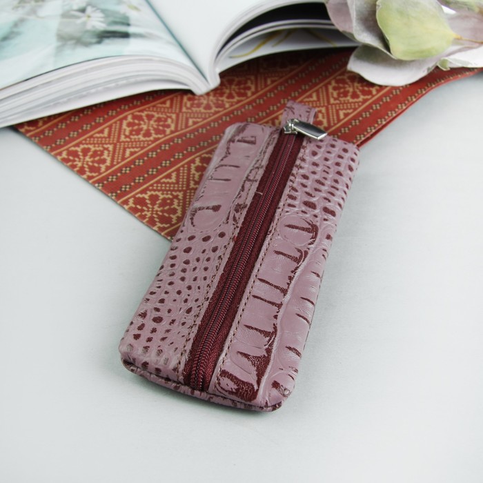 Ключница, отдел на молнии, металлическое кольцо, кайман/скат, ирис