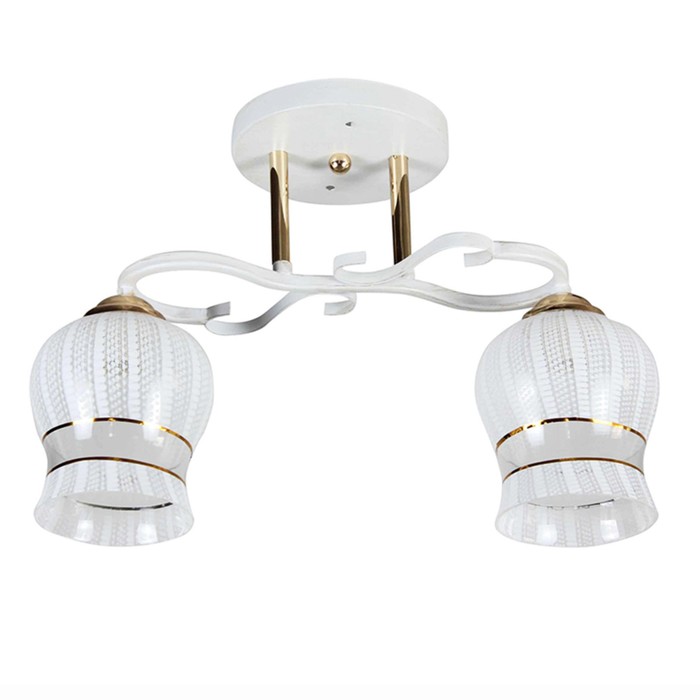 Люстра "Лира" 2х60Вт E27 золото-белый