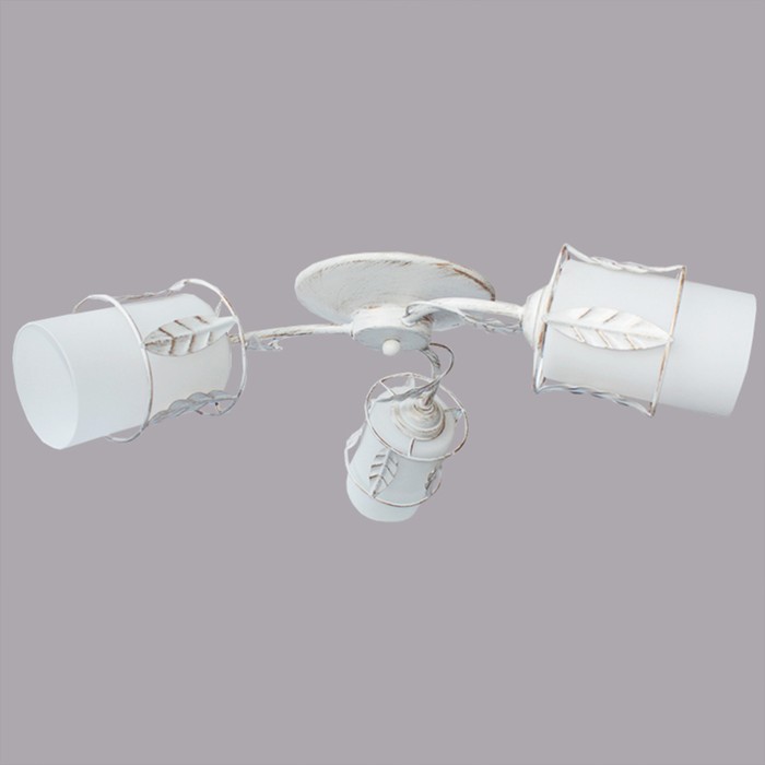 Люстра "Анисья " 3х40Вт E14 белый патина d63см.