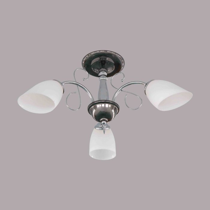 Люстра "Фолия" 3x60Вт E27 хром 35x35x20см