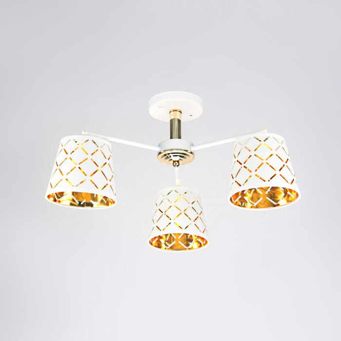 Люстра "Илона" 3x60Вт E27 белый 35x35x20см