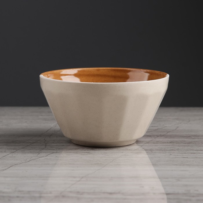 Салатник "Песчаный", жёлтый-белый, 0,5 л