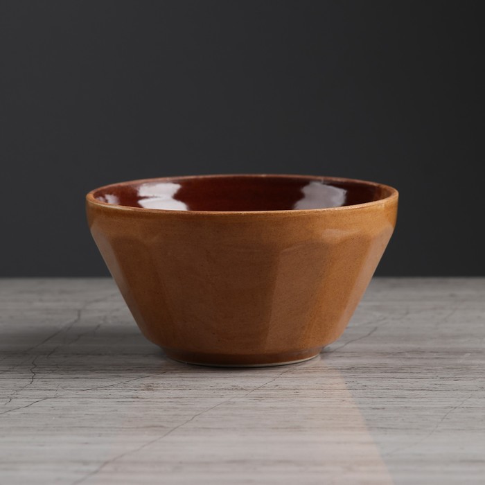 Салатник "Песчаный", жёлтый-коричневый, 0,5 л