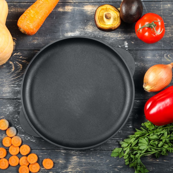 Сковорода чугунная 260*20 мм с двумя ушками