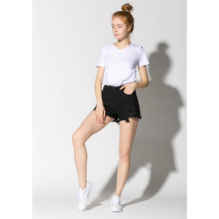 Шорты женские джинсовые 615 цвет чёрный, р-р 30