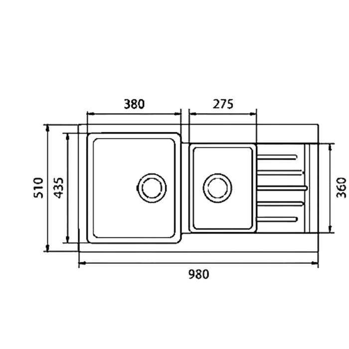 Мойка кухонная из камня Granfest P980KL GF-76КL, 980х510 мм, цвет терракотовый