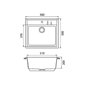 

Мойка кухонная из камня Granfest Q560, 560 х 500 мм