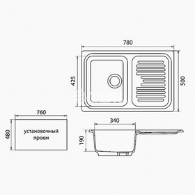 

Мойка кухонная из камня Granfest GF-Q780L, 764х495 мм, цвет песочный