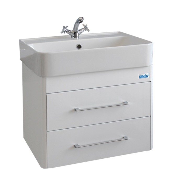 Тумба подвесная "Олимпия 60" 2 ящика, белый глянец