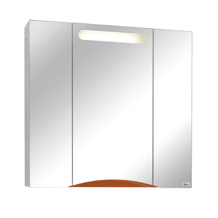 Шкаф-зеркало ЭЛВИС-85 с подсветкой Цвет: оранж шагрень