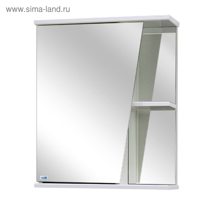 Шкаф-зеркало Астра Левое, Цвет: белый Материал - ЛДСП 16 см х 50 см х 60 см