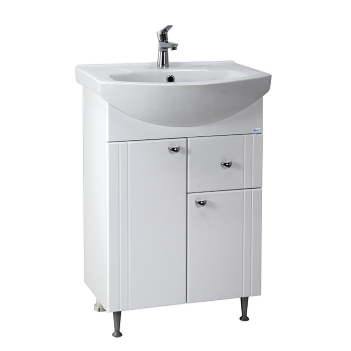 Тумба под раковину Родос 60 1 ящик, 2 двери Цвет: белый глянец