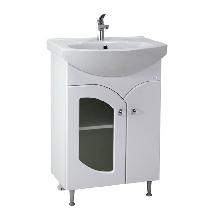 Тумба под раковину Дора 60 2 двери Цвет: белый глянец