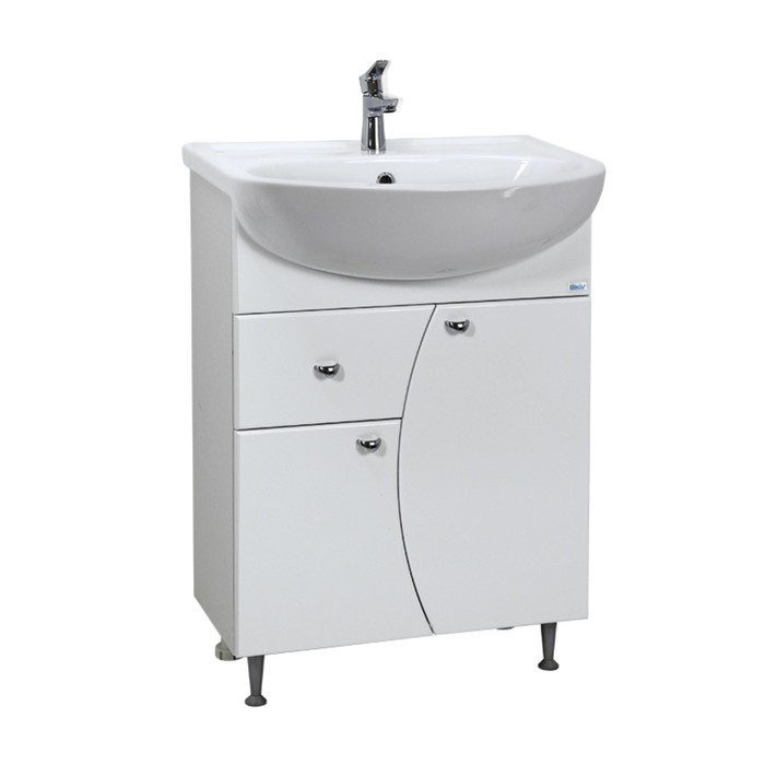 Тумба под раковину Персей 60 2 двери, 1 ящик Цвет: белый глянец